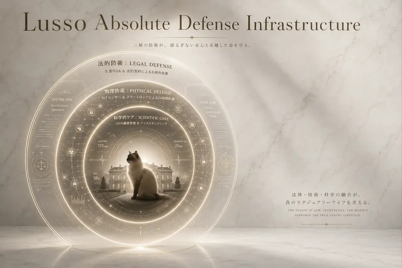 法・物理・科学の3層で愛猫と邸宅を守る熊本Lussoの絶対防衛インフラ全体構造図