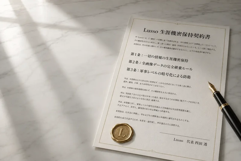 弁護士監修NDA・最大5,000万円補償・採用率1%審査で守る熊本Lussoの法的防衛レイヤー
