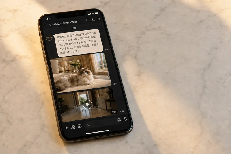 出張先のスマホに専属コンシェルジュから届く愛猫の穏やかな日常のLINE報告｜熊本Lusso
